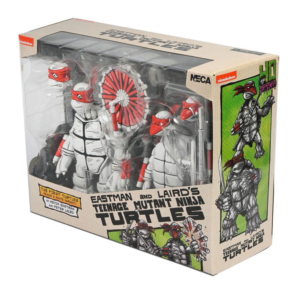 Teenage Mutant Ninja Turtles (Mirage Comics) Actionfiguren 2er-Pack Black and White First Turtles 18 cm - Preorder - ETA: 19.09.2025