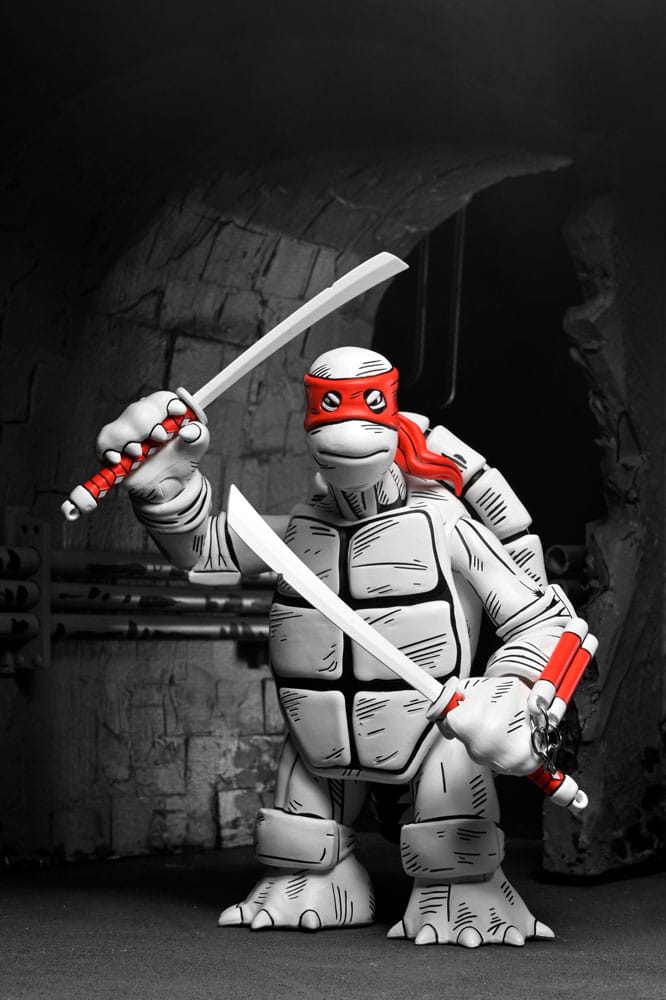 Teenage Mutant Ninja Turtles (Mirage Comics) Actionfiguren 2er-Pack Black and White First Turtles 18 cm - Preorder - ETA: 19.09.2025