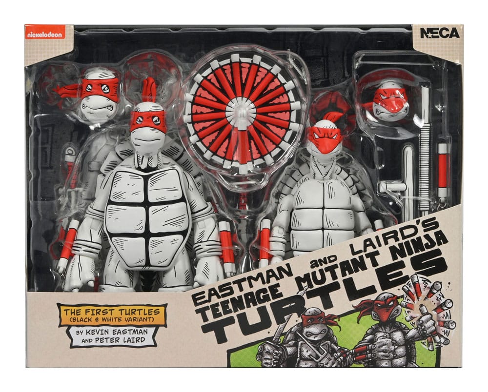 Teenage Mutant Ninja Turtles (Mirage Comics) Actionfiguren 2er-Pack Black and White First Turtles 18 cm - Preorder - ETA: 19.09.2025