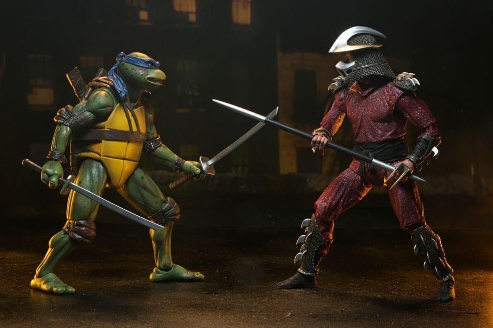 Teenage Mutant Ninja Turtles (1990 Movie) Actionfigur Roof Top Battle Shredder vs Leo 18 cm - Preorder - ETA: 29.11.2025