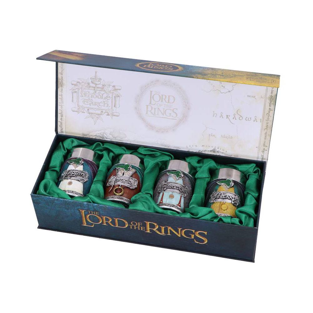 Herr der Ringe Schnapsgläser 4er-Pack Hobbits - Versand: 5-7 Tage nach Bestellung