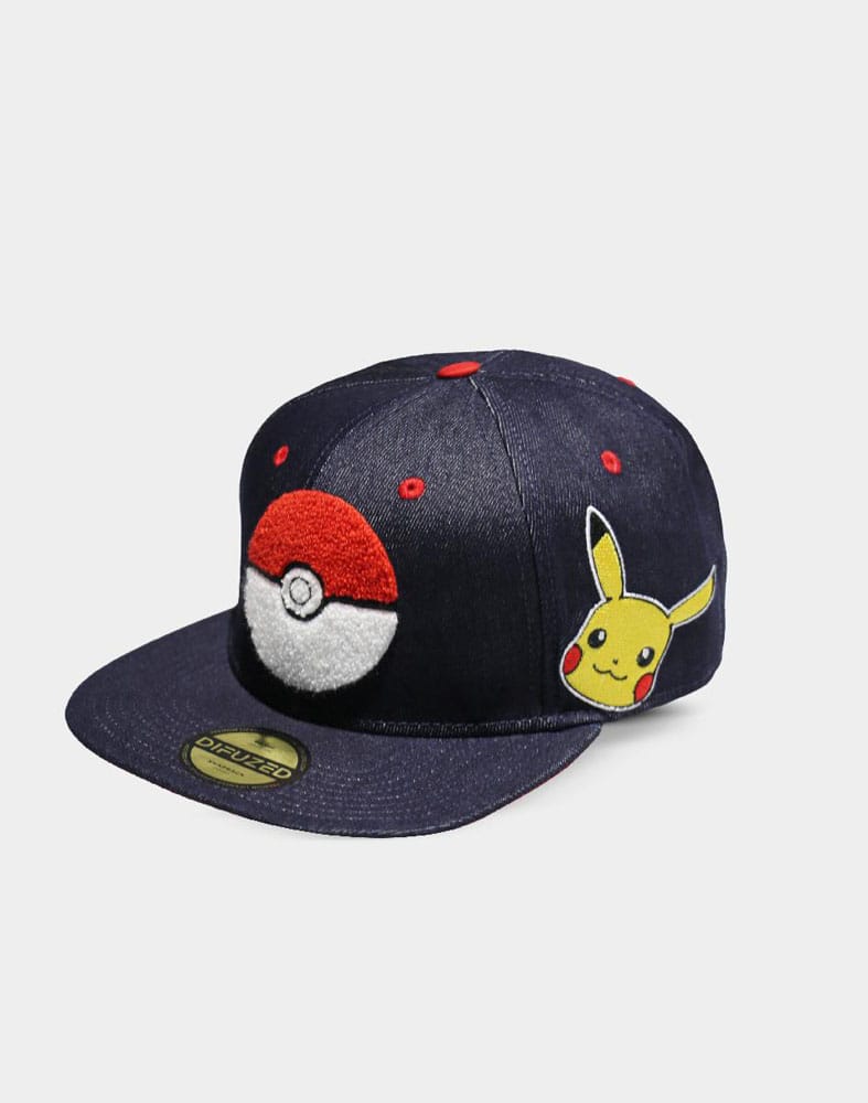 Pokemon Denim Snapback Cap Logo - Versand: 5-7 Tage nach Bestellung
