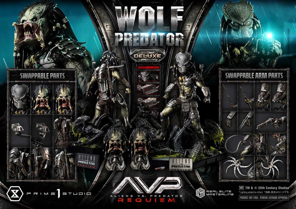 Alien vs. Predator Real Elite Masterline Series Statue 1/3 Requiem Wolf Predator Deluxe Bonus Ver. 95 cm - Preorder - ETA: 25.12.2026