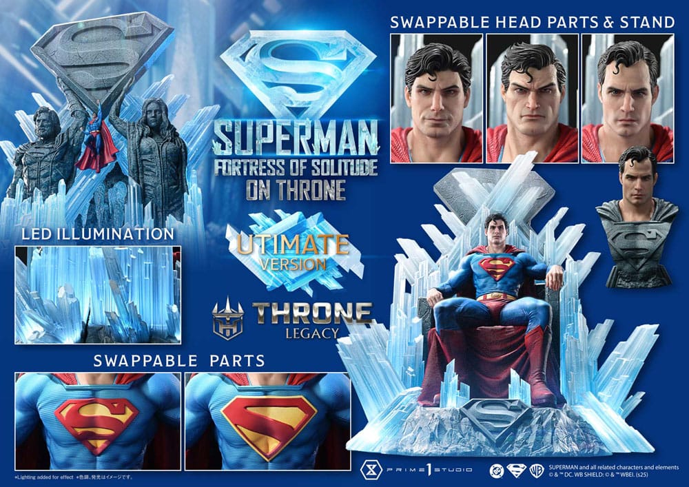 DC Comics Throne Legacy Collection Statue 1/4 Superman Fortress of Solitude on Throne (Design by Gabriele Dell'Otto) Ultimate Version 52 cm - Preorder - ETA: 25.03.2027