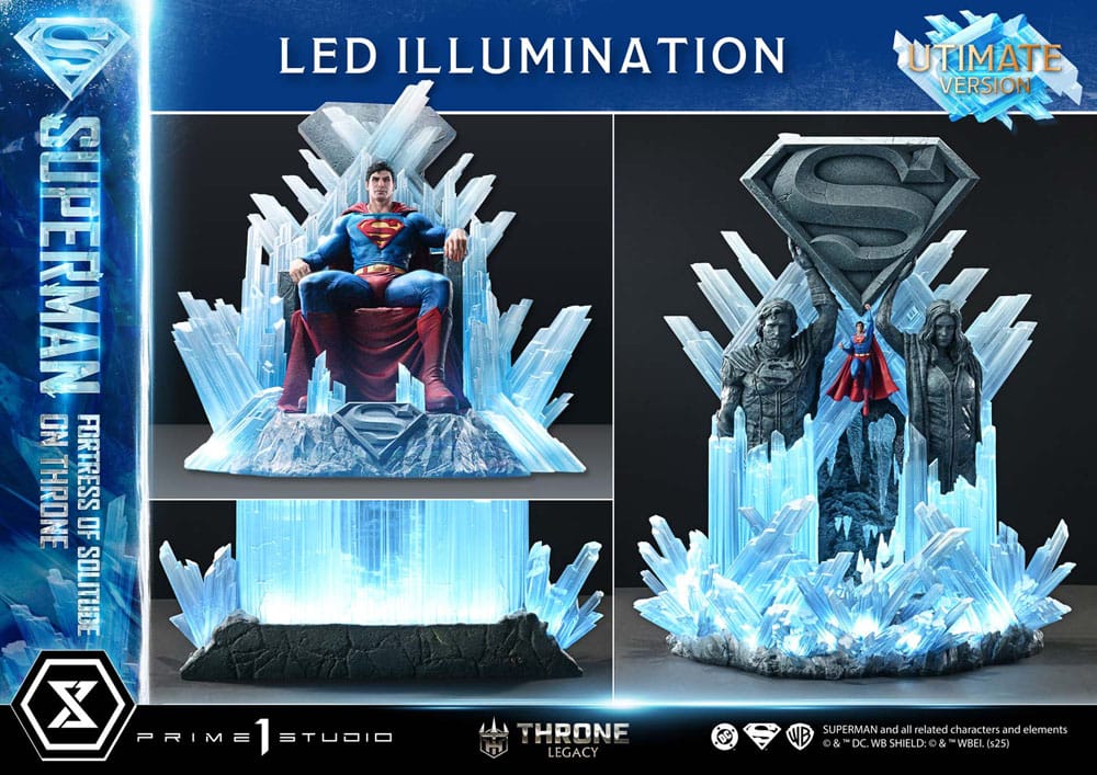 DC Comics Throne Legacy Collection Statue 1/4 Superman Fortress of Solitude on Throne (Design by Gabriele Dell'Otto) Ultimate Version 52 cm - Preorder - ETA: 25.03.2027
