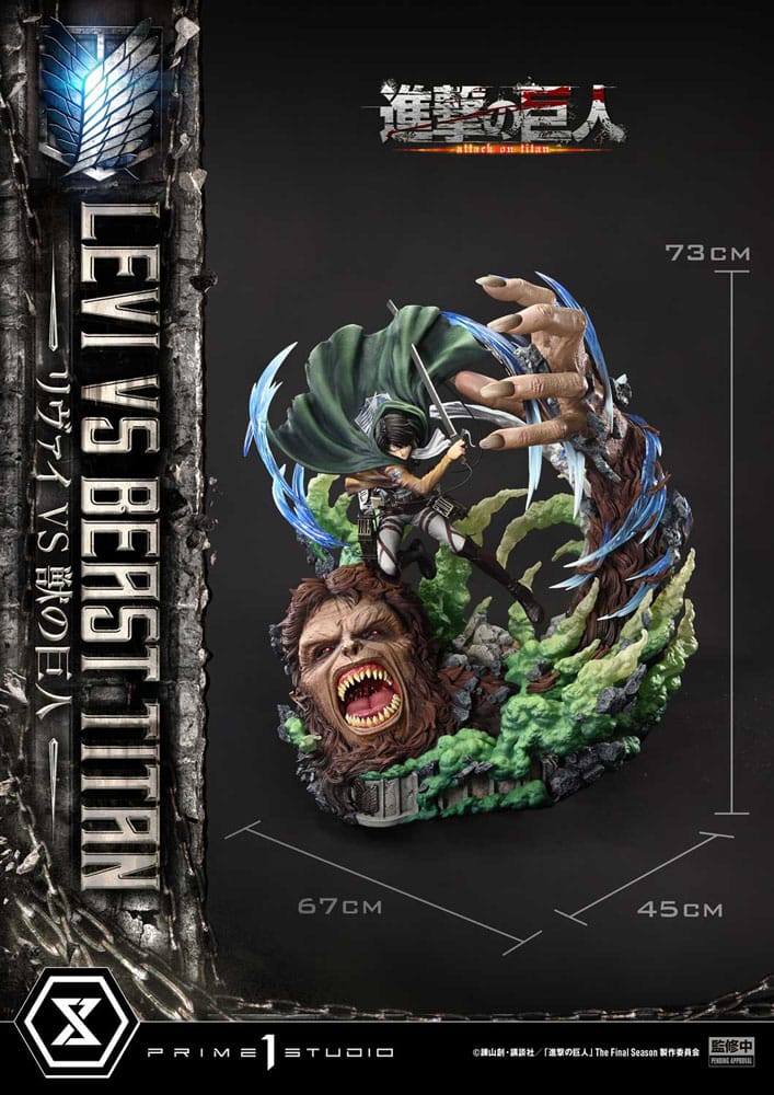 Attack on Titan Ultimate Premium Masterline Series Statue 1/4 Levi Versus Beast Titan 73 cm - Preorder - ETA: 25.04.2026