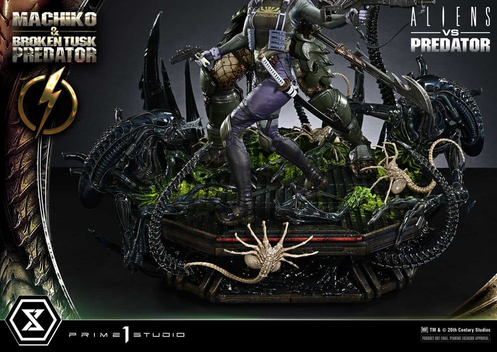 Aliens vs. Predator (Comic) Ultimate Premium Masterline Statue 1/4 Machiko & Broken Tusk Predator 79 cm - Preorder - ETA: 25.04.2028