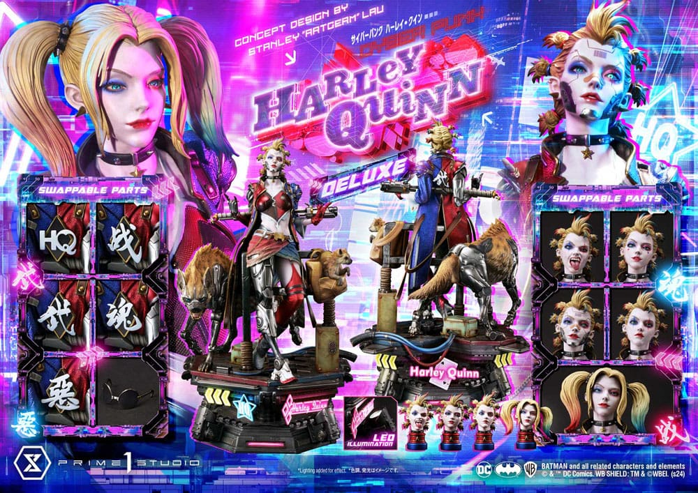 Batman Ultimate Premium Masterline Series Statue Cyberpunk Harley Quinn Deluxe Bonus Version 60 cm - Preorder - ETA: 20.07.2026