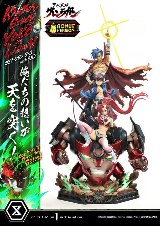 Gurren Lagann Ultimate Premium Masterline Series Statue 1/4 Kamina, Simon & Yoko with Lagann Deluxe Bonus Version 97 cm - Preorder - ETA: 20.01.2026
