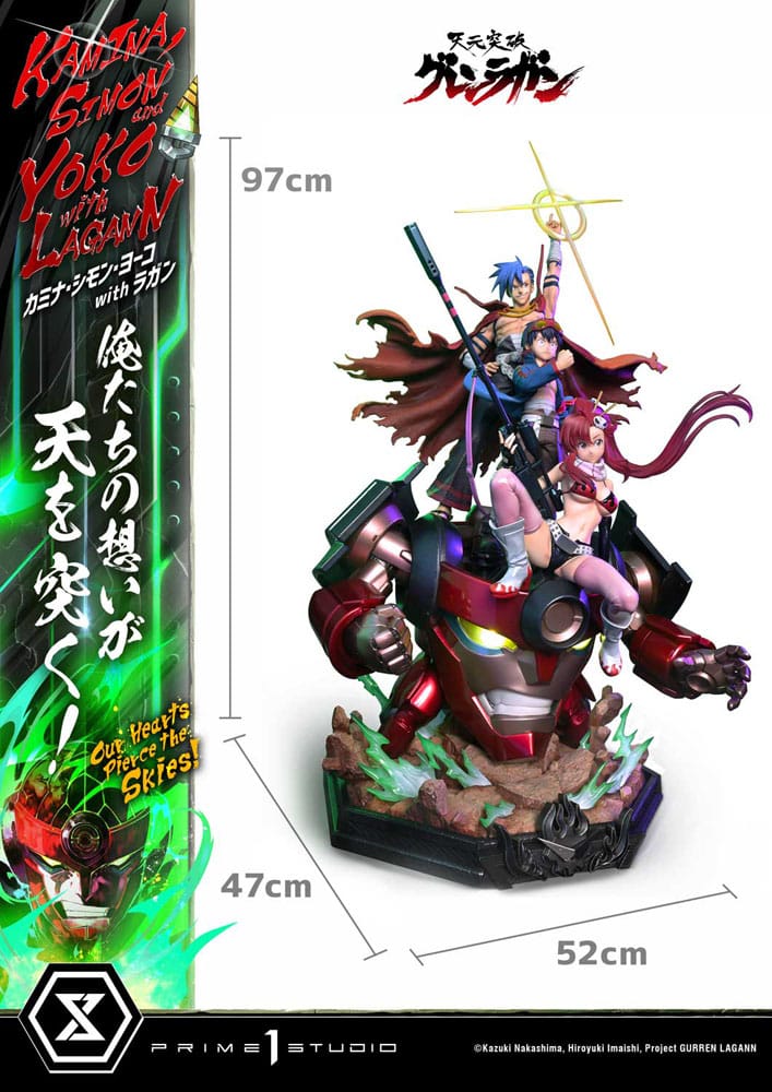 Gurren Lagann Ultimate Premium Masterline Series Statue 1/4 Kamina, Simon & Yoko with Lagann Deluxe Bonus Version 97 cm - Preorder - ETA: 20.01.2026