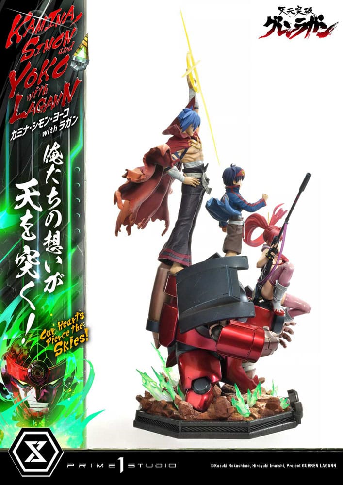 Gurren Lagann Ultimate Premium Masterline Series Statue 1/4 Kamina, Simon & Yoko with Lagann Deluxe Bonus Version 97 cm - Preorder - ETA: 20.01.2026