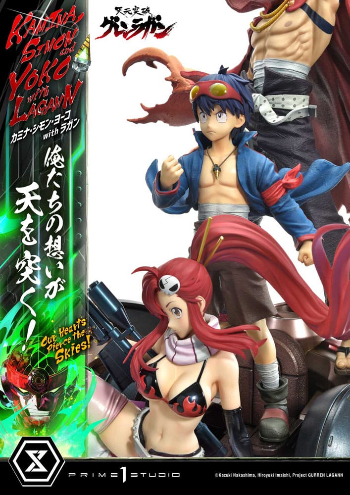 Gurren Lagann Ultimate Premium Masterline Series Statue 1/4 Kamina, Simon & Yoko with Lagann Deluxe Bonus Version 97 cm - Preorder - ETA: 20.01.2026