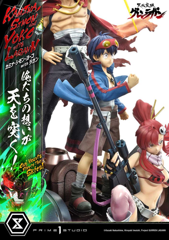 Gurren Lagann Ultimate Premium Masterline Series Statue 1/4 Kamina, Simon & Yoko with Lagann Deluxe Bonus Version 97 cm - Preorder - ETA: 20.01.2026