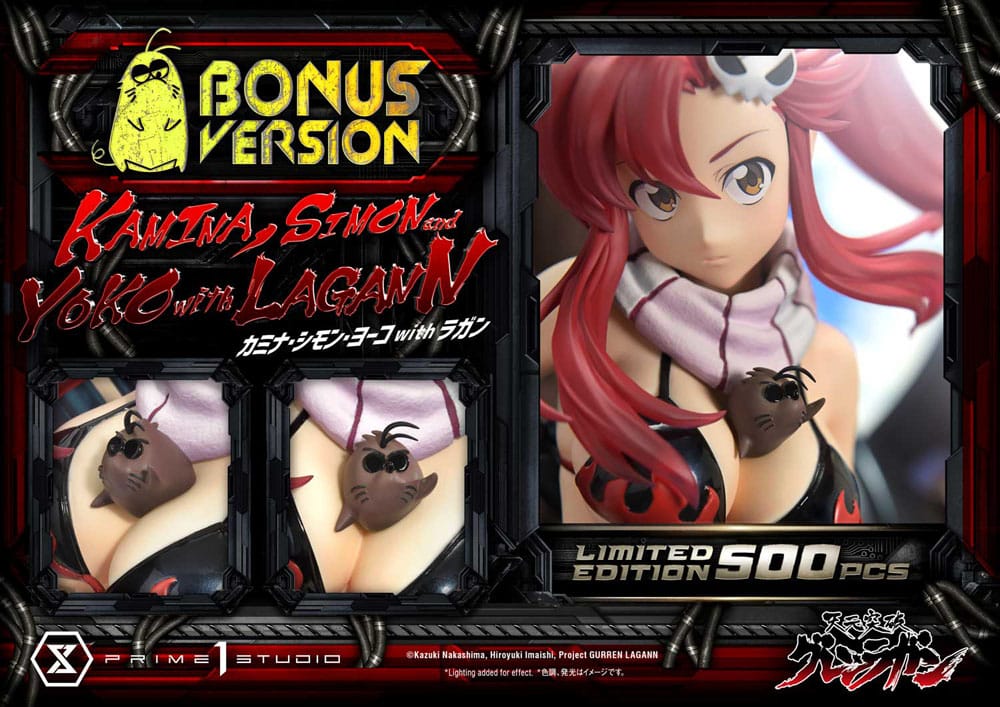 Gurren Lagann Ultimate Premium Masterline Series Statue 1/4 Kamina, Simon & Yoko with Lagann Deluxe Bonus Version 97 cm - Preorder - ETA: 20.01.2026