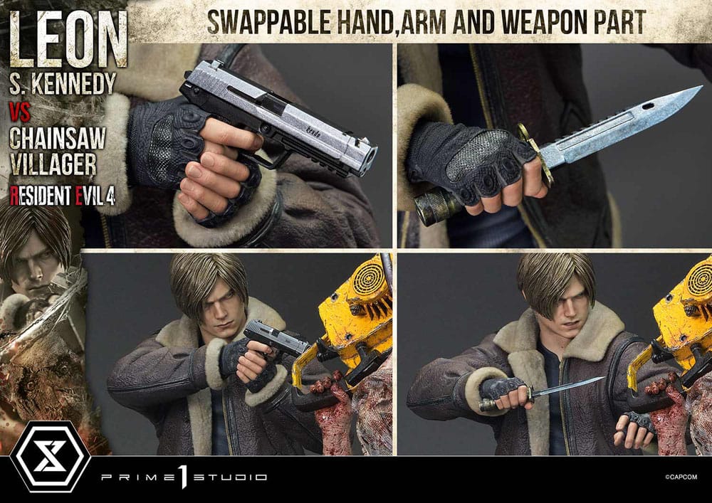 Resident Evil 4 Ultimate Premium Masterline Series Statue 1/4 Leon S. Kennedy vs. Chainsaw Villager 76 cm - Preorder - ETA: 25.10.2026