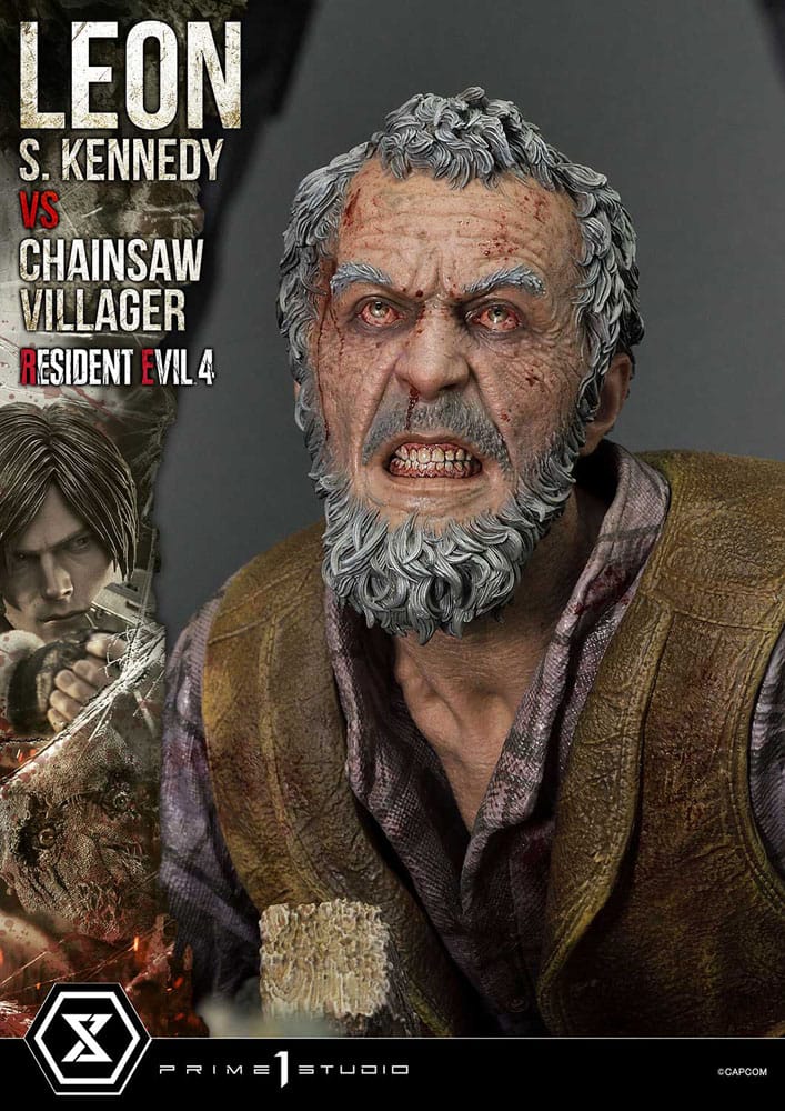 Resident Evil 4 Ultimate Premium Masterline Series Statue 1/4 Leon S. Kennedy vs. Chainsaw Villager 76 cm - Preorder - ETA: 25.10.2026