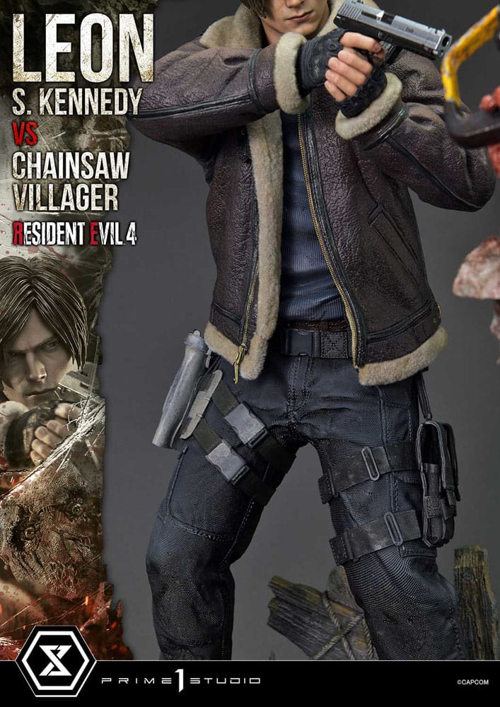 Resident Evil 4 Ultimate Premium Masterline Series Statue 1/4 Leon S. Kennedy vs. Chainsaw Villager 76 cm - Preorder - ETA: 25.10.2026