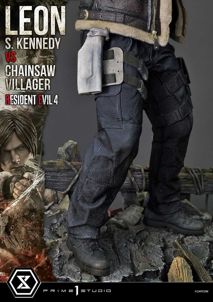 Resident Evil 4 Ultimate Premium Masterline Series Statue 1/4 Leon S. Kennedy vs. Chainsaw Villager 76 cm - Preorder - ETA: 25.10.2026