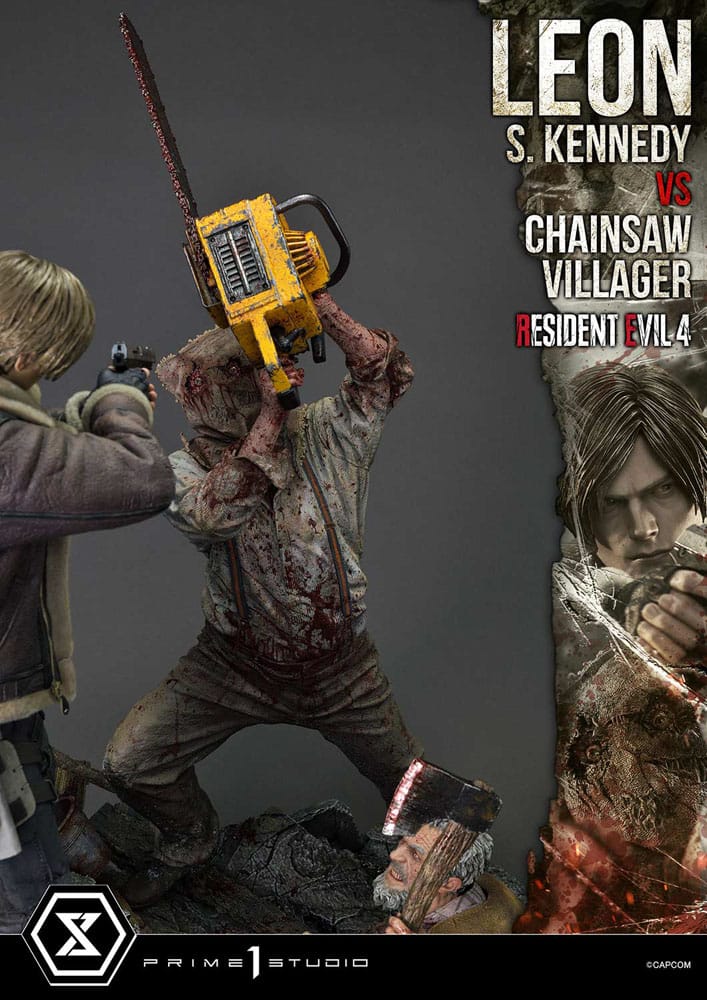 Resident Evil 4 Ultimate Premium Masterline Series Statue 1/4 Leon S. Kennedy vs. Chainsaw Villager 76 cm - Preorder - ETA: 25.10.2026