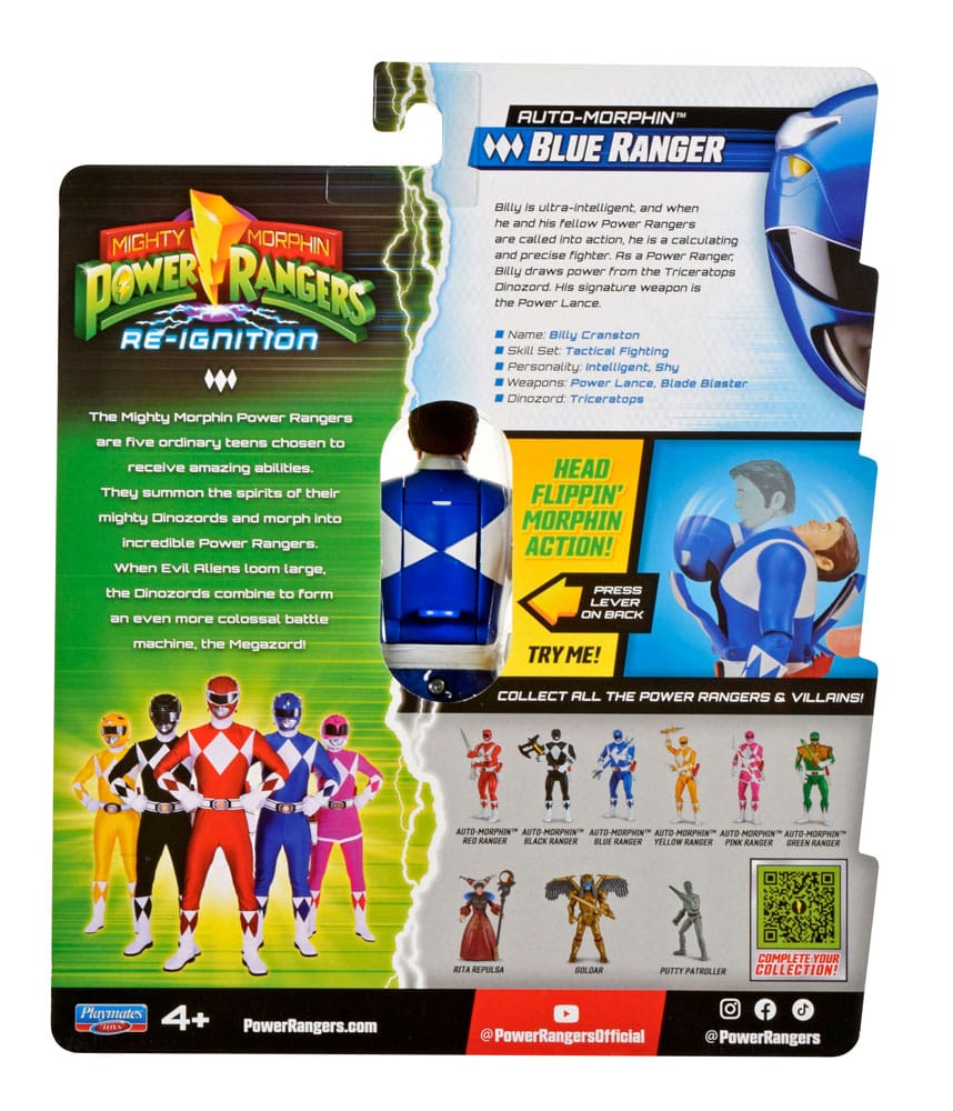 Power Rangers Actionfigur Auto-Morphin Blue Ranger 12 cm - Preorder - ETA: 24.10.2025