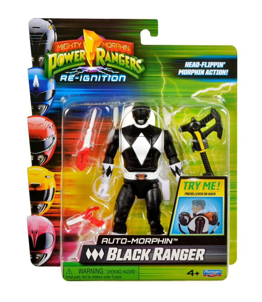 Power Rangers Actionfigur Auto-Morphin Black Ranger 12 cm - Versand: 5-7 Tage nach Bestellung