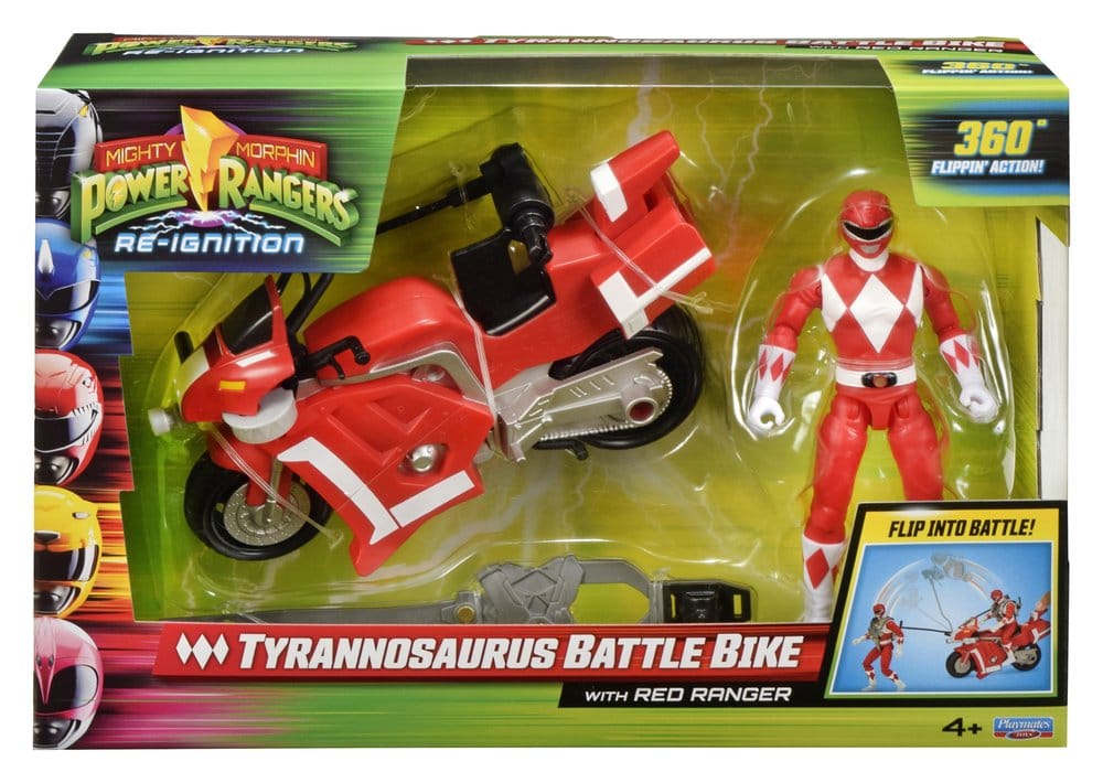 Power Rangers Battle Bike Fahrzeug Tyrannosaurus Rex with Red Ranger 18 cm - Versand: 7 Tage nach Bestellung