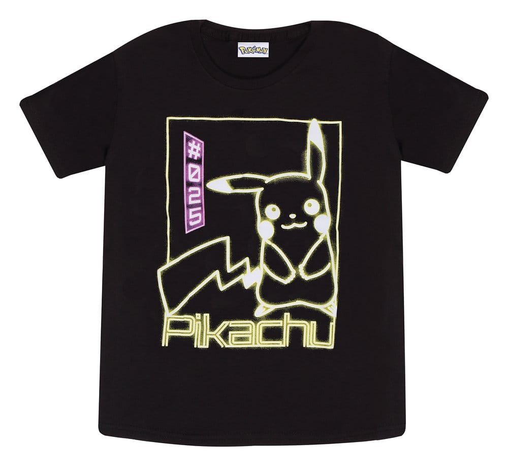 Pokémon T-Shirt Pikachu Neon Black 12-13 Years - Preorder - ETA: 28.12.2026