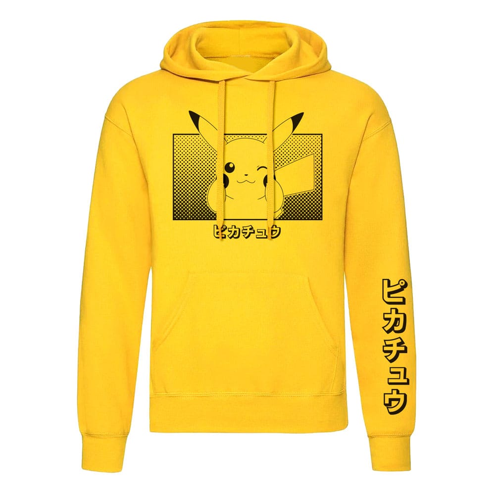Pokemon Kapuzenpullover Pikachu Katakana Größe S - Versand: 5-7 Tage nach Bestellung