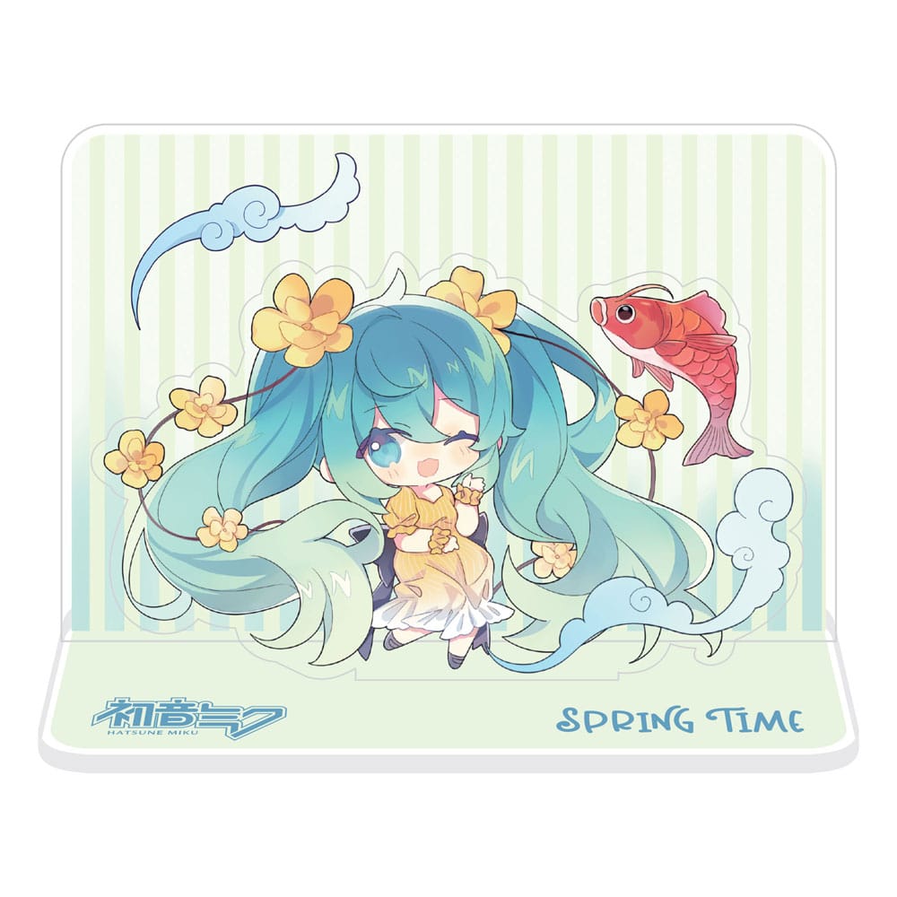 Hatsune Miku Acryl Figurenaufsteller aus Acryl Hatsune Miku Spring Time Chibi Miku with Koi 11 cm - Versand: 7 Tage nach Bestellung