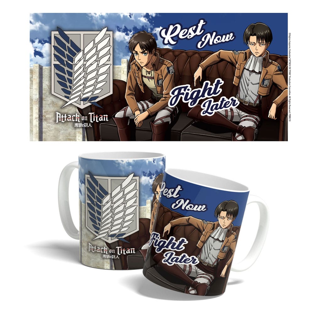 Attack on Titan Tasse Rest Now, Fight Later 325 ml - Versand: 7 Tage nach Bestellung