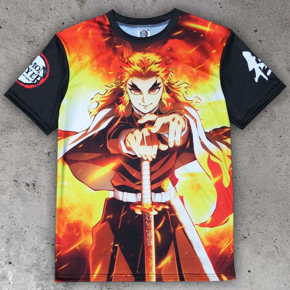 Demon Slayer: Kimetsu no Yaiba T-Shirt Kyojuro Rengoku Größe M - Versand: 5-7 Tage nach Bestellung