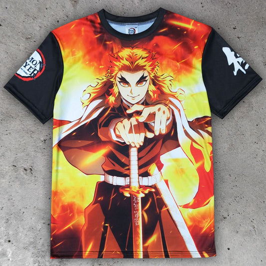 Demon Slayer: Kimetsu no Yaiba T-Shirt Kyojuro Rengoku  Größe M - Versand: 5-7 Tage nach Bestellung