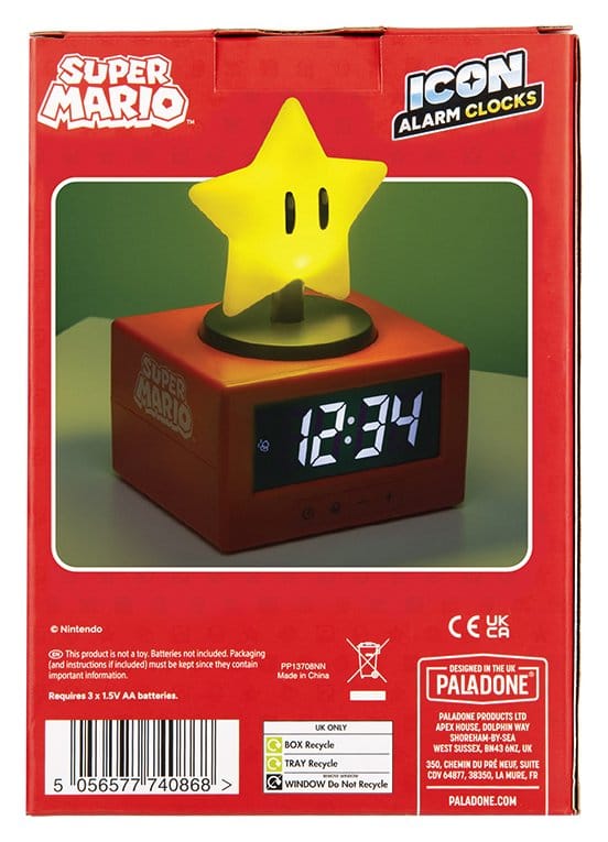Super Mario Icon Wecker Super Star 15 cm - Preorder - ETA: 25.08.2026