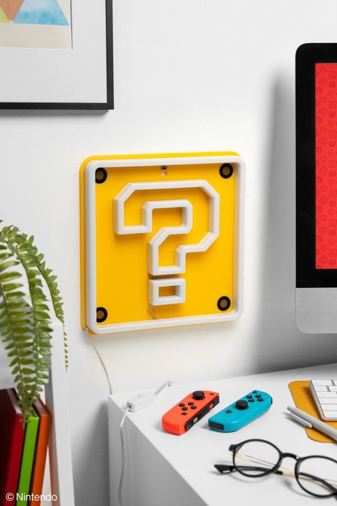 Super Mario LED Neon Wandleuchte Question Block 24 x 24 cm - Preorder - ETA: 25.08.2026