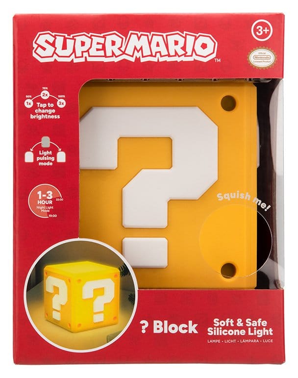 Super Mario SquishyGlo Silikon-Leuchte Question Block Rechargeable 13 cm - Preorder - ETA: 25.08.2026