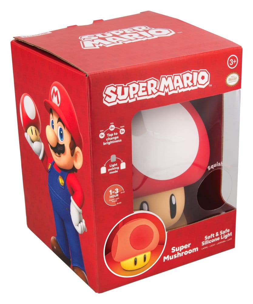 Super Mario SquishyGlo Silikon-Leuchte Super Mushroom Rechargeable 15 cm - Preorder - ETA: 25.08.2026