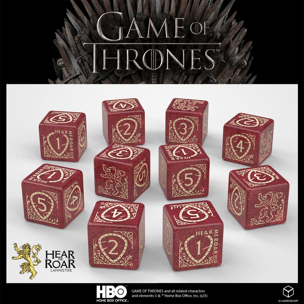 Game of Thrones Würfel Set Lannister 10xD6 (10) - Versand: 7 Tage nach Bestellung