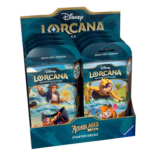 Disney Lorcana TCG Azurblaues Meer Starter Decks Display (8) *Deutsche Edition* - Versand: 5-7 Tage nach Bestellung