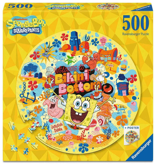 SpongeBob Schwammkopf Rund-Puzzle Welcome to Bikini Bottom (500 Teile) - Versand: 5-7 Tage nach Bestellung