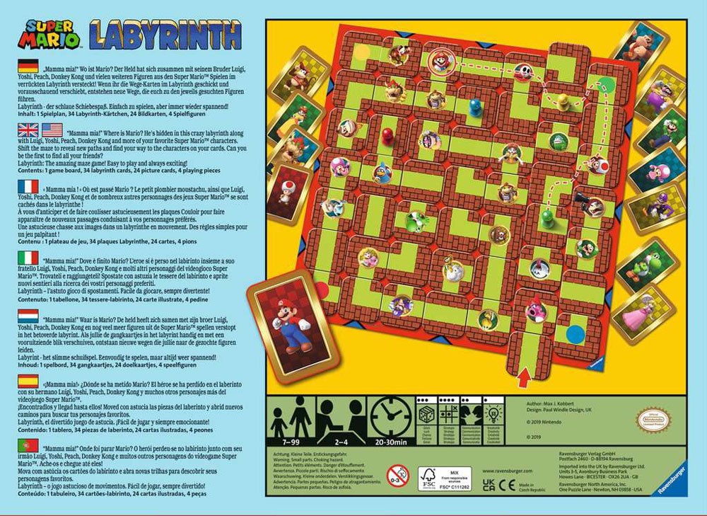 Super Mario Brettspiel Labyrinth - Versand: 5-7 Tage nach Bestellung