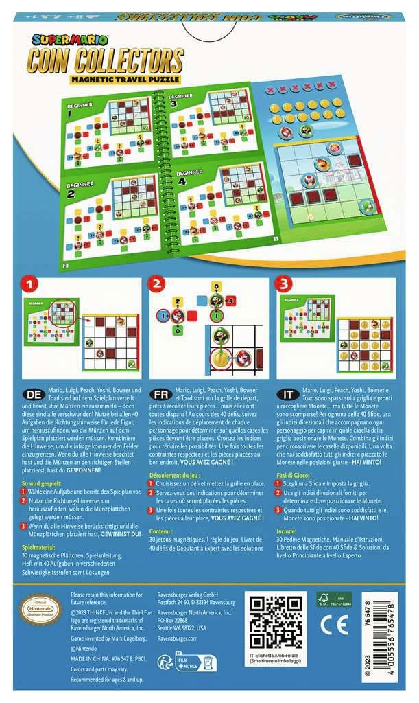 Super Mario Magnetisches Reisespiel Coin Collectors *DE-FR-IT Version* - Versand: 5-7 Tage nach Bestellung
