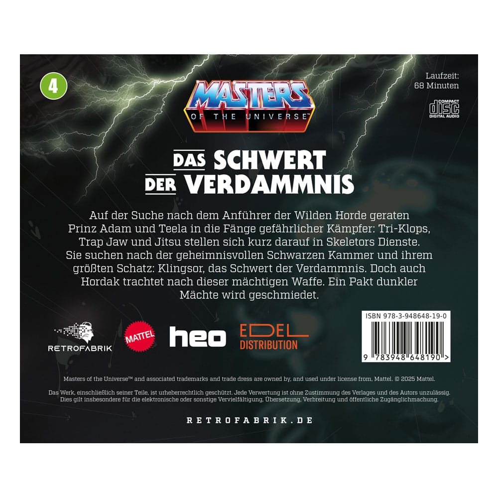 Masters of the Universe Hörspiel-CD Folge 4: Das Schwert der Verdammnis *Deutsche Version* - Preorder - ETA: 29.08.2026