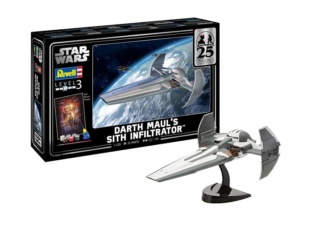 Star Wars Episode I Modellbausatz Geschenkset 1/120 Darth Maul's Sith Infiltrator 22 cm - Versand: 5-7 Tage nach Bestellung