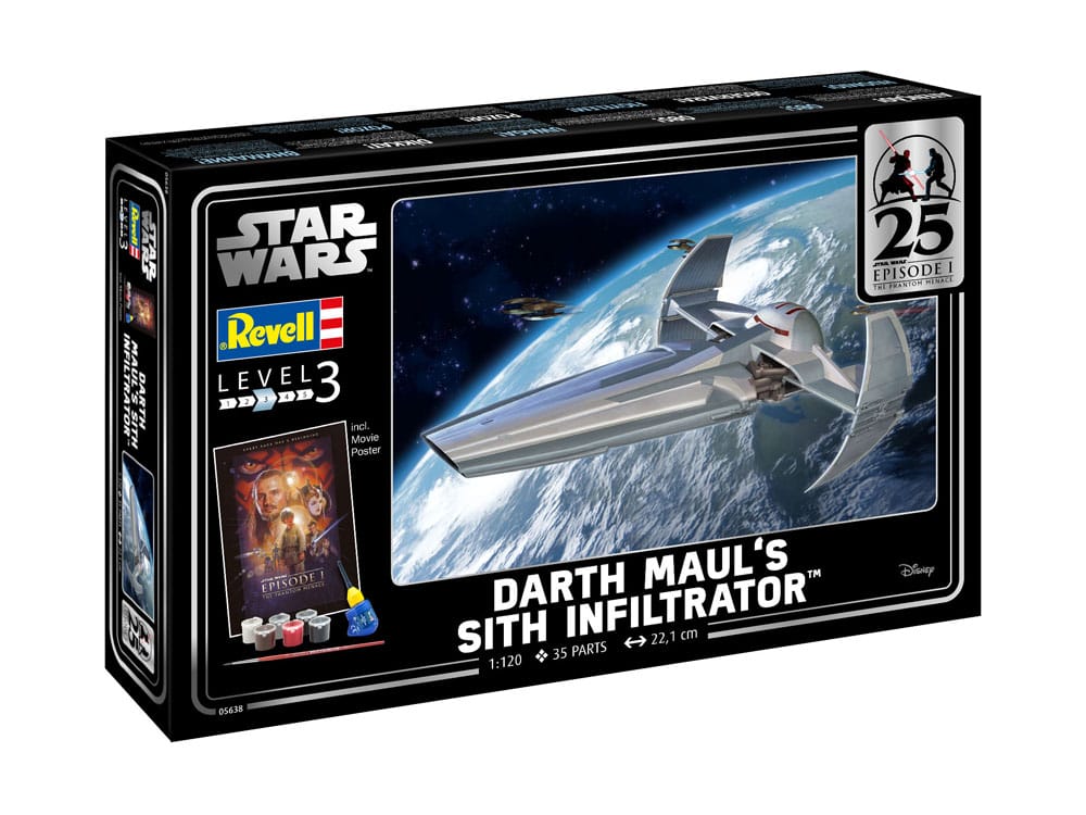 Star Wars Episode I Modellbausatz Geschenkset 1/120 Darth Maul's Sith Infiltrator 22 cm - Versand: 5-7 Tage nach Bestellung
