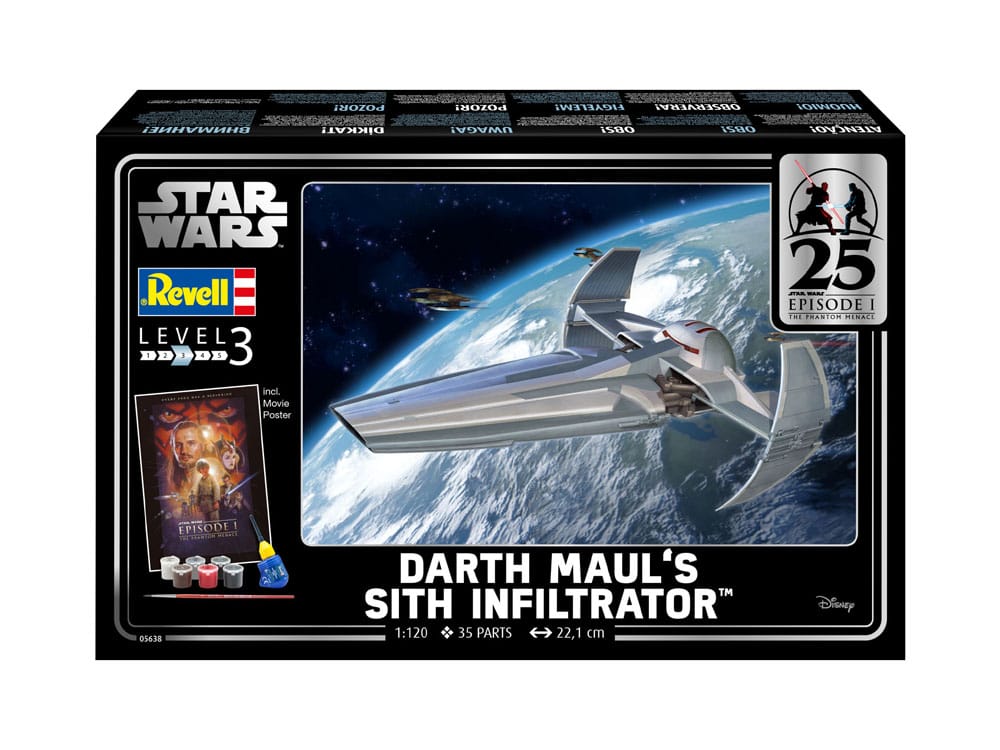 Star Wars Episode I Modellbausatz Geschenkset 1/120 Darth Maul's Sith Infiltrator 22 cm - Versand: 5-7 Tage nach Bestellung