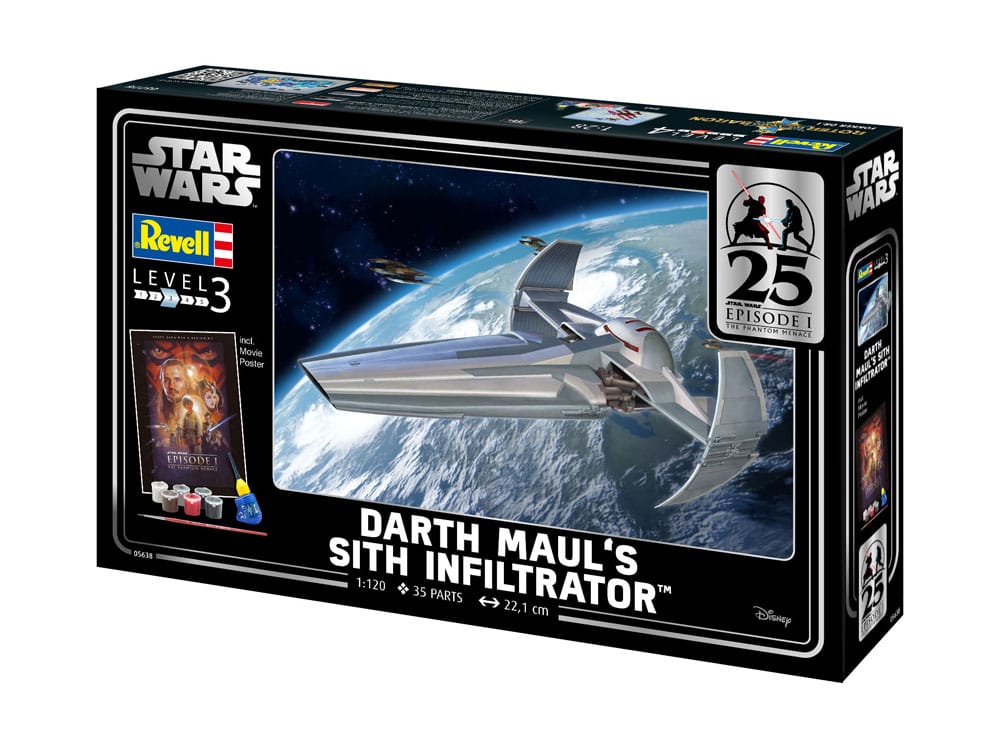 Star Wars Episode I Modellbausatz Geschenkset 1/120 Darth Maul's Sith Infiltrator 22 cm - Versand: 5-7 Tage nach Bestellung
