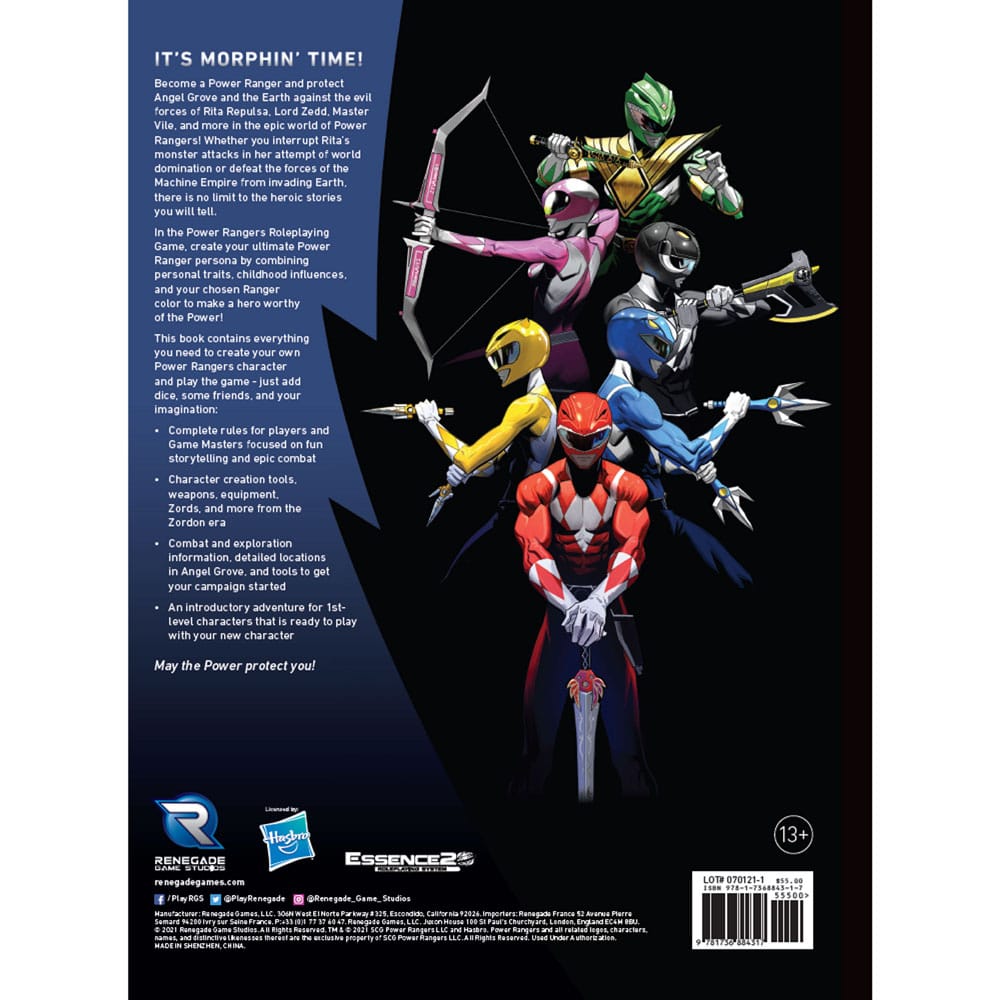 Power Rangers RPG Rulebook Core *Englische Version* - Preorder - ETA: 14.11.2025