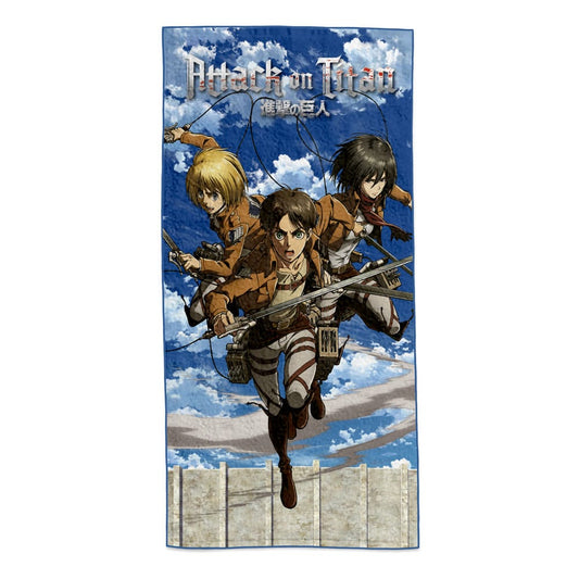 Attack on Titan Handtuch Eren, Mikasa & Armin 150 x 75 cm   - Versand: 5-7 Tage nach Bestellung