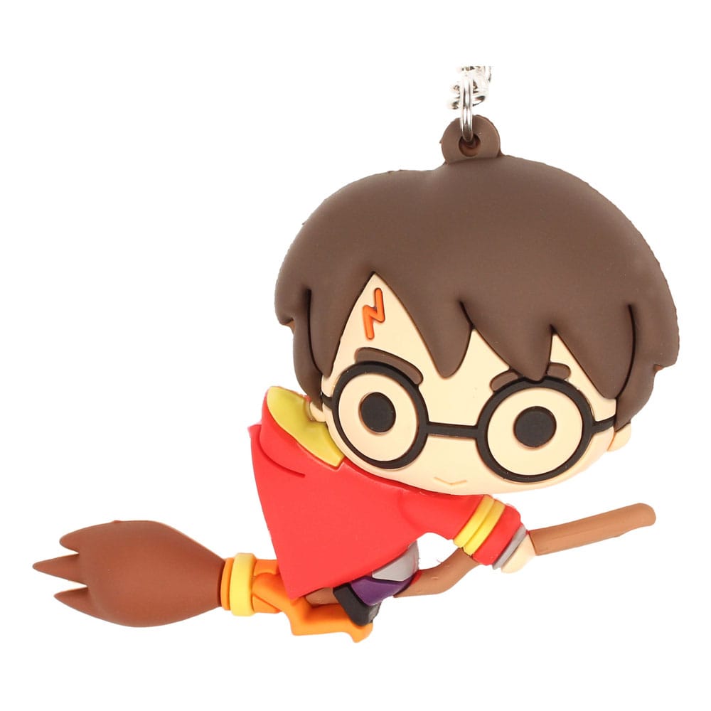 Harry Potter Gummi-Schlüsselanhänger Harry Potter & Broomstick 7 cm - Versand: 5-7 Tage nach Bestellung