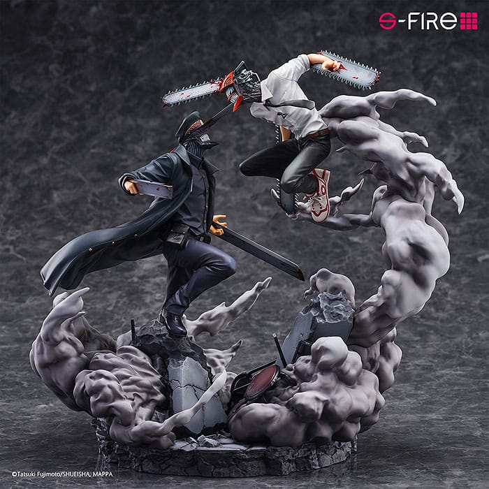 Chainsaw Man Statue Super Situation Figure Chainsaw Man vs. Samurai Sword 26 cm - Versand: 5-7 Tage nach Bestellung